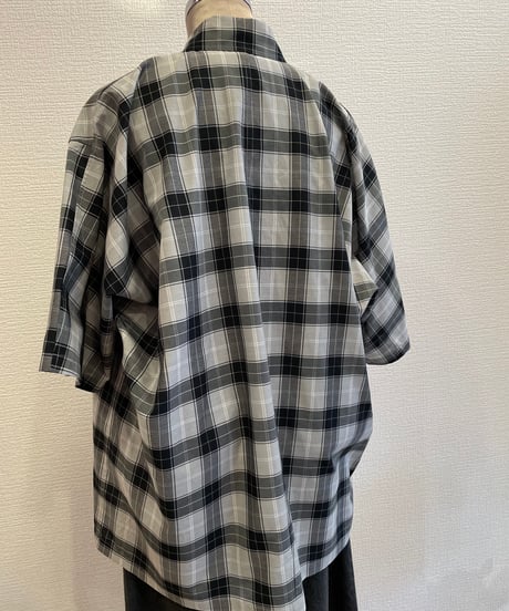 08sircus /cupro cotton check short sleeve over shirt /