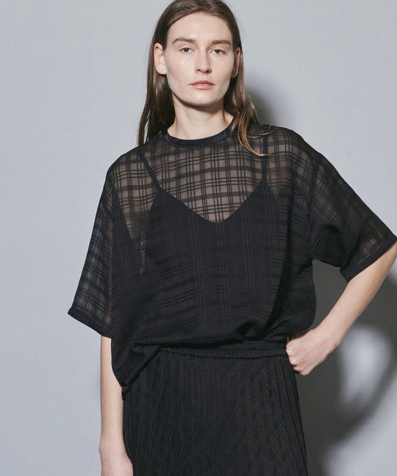 フローレント FLORENT 24awシアーチェックブラウス FLORENT フローレント 24AW SHEER CHECK BLOUSE シアーチェック