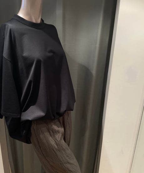 08sircus / S25SS-TS09 /Organic cotton cross jersey stand collar top