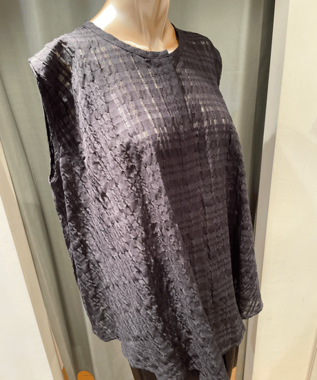 FLORENT / 2402F01001 /プレイドスリーブレスブラウス
