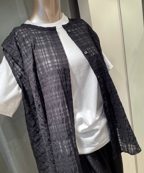 FLORENT / 2402F01001 /プレイドスリーブレスブラウス