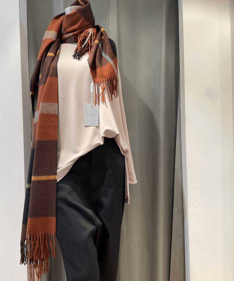 Joshua Ellis / TARTAN/ CPG60361ピュアカシミヤ大判ストール |