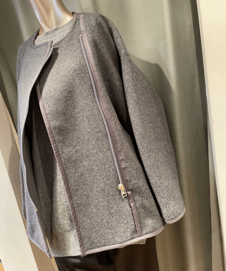 FLORENT / 2308F02007 /FRONT ZIPUP MELTON SHORT COAT
