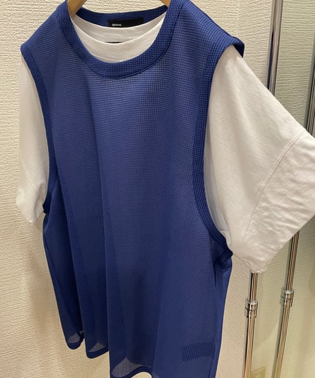 08sircus / CS07/sheer waffle sleeveless top/