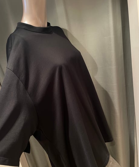 08sircus / S25SS-TS09 /Organic cotton cross jersey stand collar top