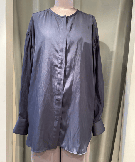 FLORENT /2024 SPRING /  2311F01003/ ノーカラーシャンブレーブラウス