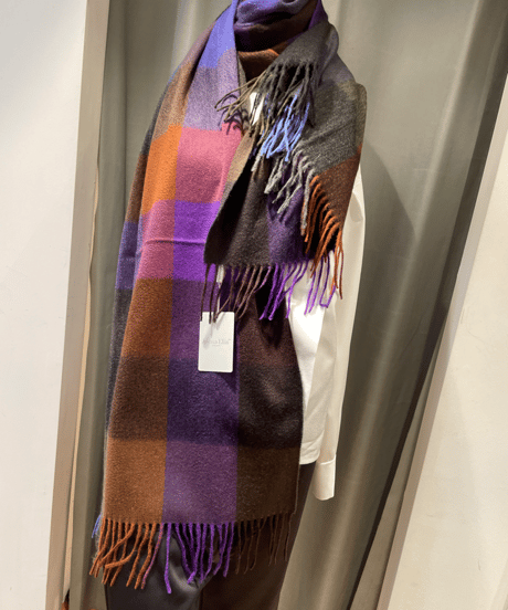 Joshua Ellis /CPG52064 / 7color Block Checkピュアカシミヤ 大判ストール