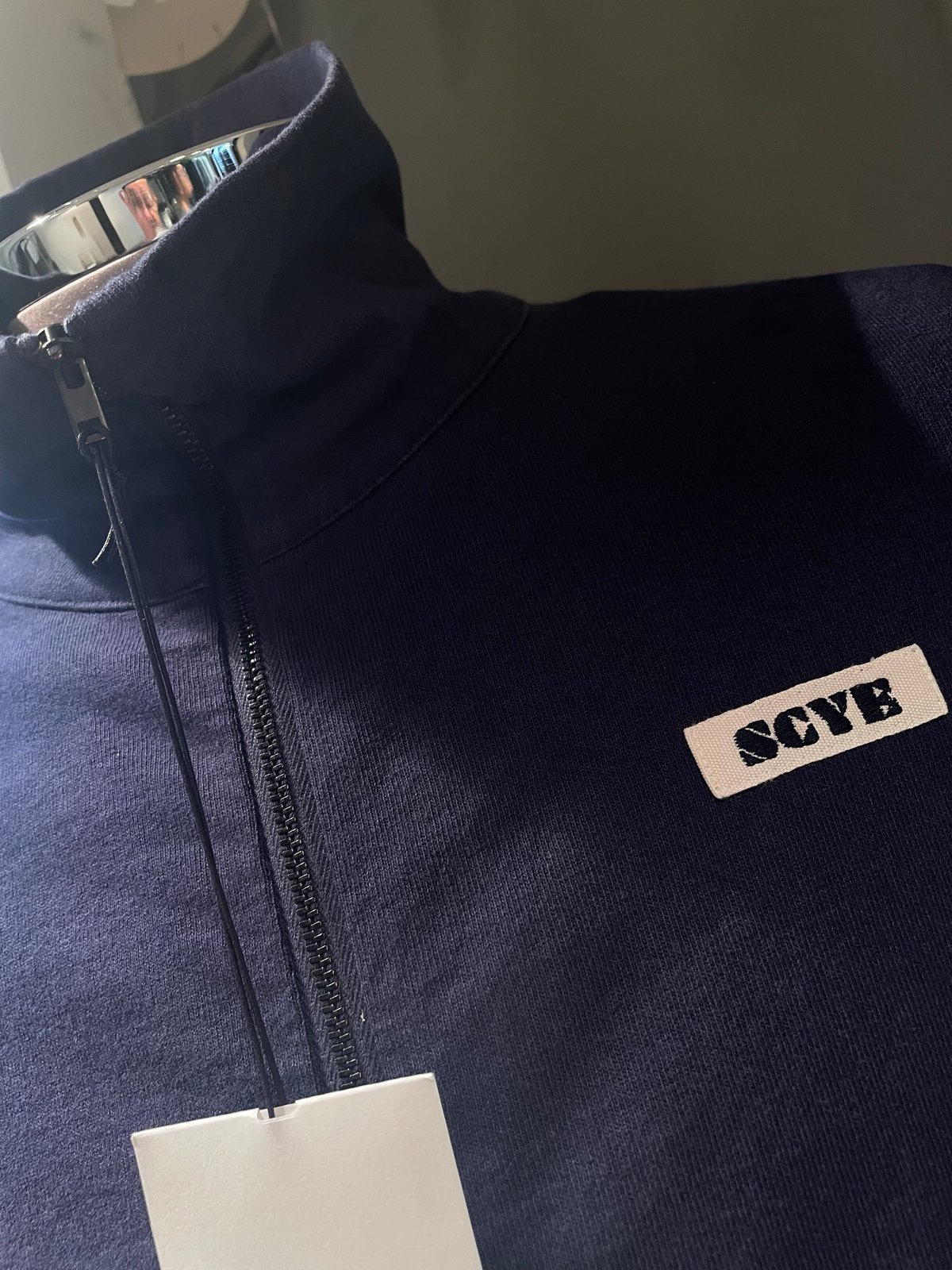 Scye / Tight Tension Cotton Jersey Zip Up Top /