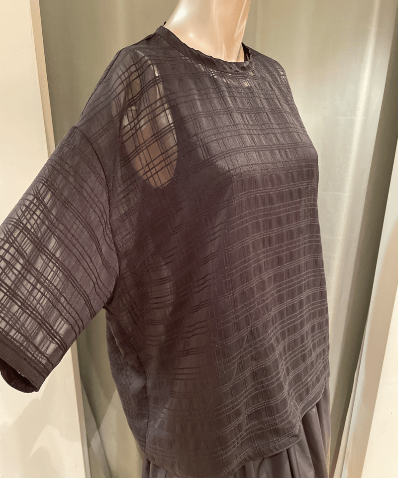 美品✨24AW FLORENT フローレント シアーチェック ブラウス 緑 S FLORENT(フローレント)｜シアーチェックブラウス/ブラック の通販