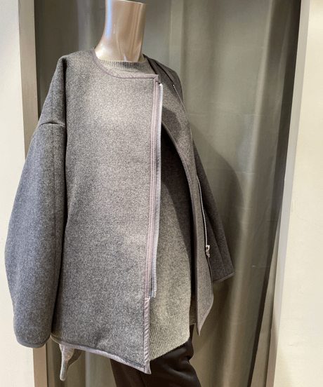 FLORENT / 2308F02007 /FRONT ZIPUP MELTON SHORT COAT