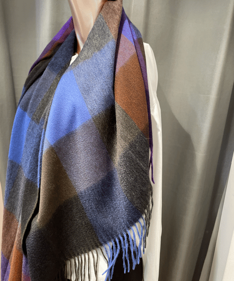 Joshua Ellis /CPG52064 / 7color Block Checkピュアカシミヤ 大判ストール