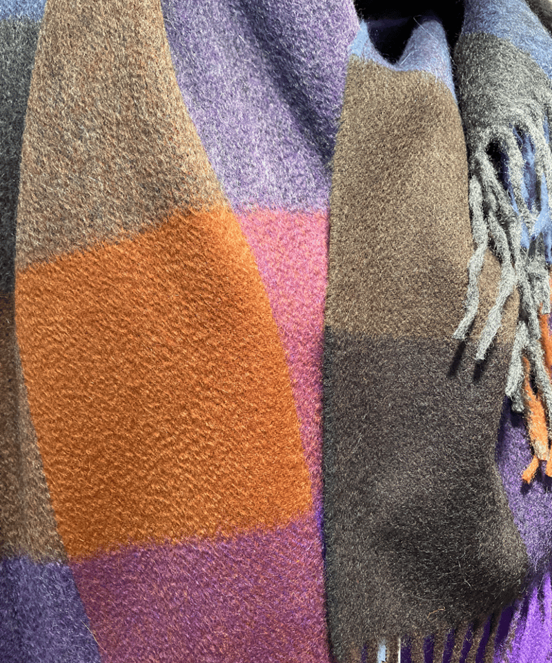 セール　Joshua Ellis カシミヤ100％ ステンカラーコート 94A6 Joshua Ellis /CPG52064 / 7color Block Checkピュアカ