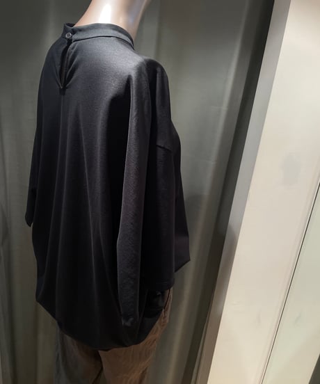 08sircus / S25SS-TS09 /Organic cotton cross jersey stand collar top