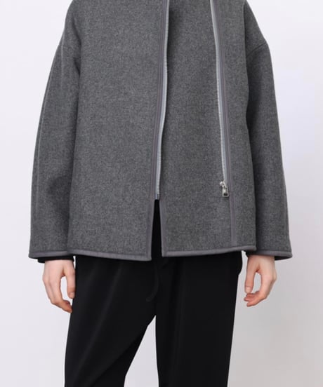 FLORENT / 2308F02007 /FRONT ZIPUP MELTON SHORT COAT