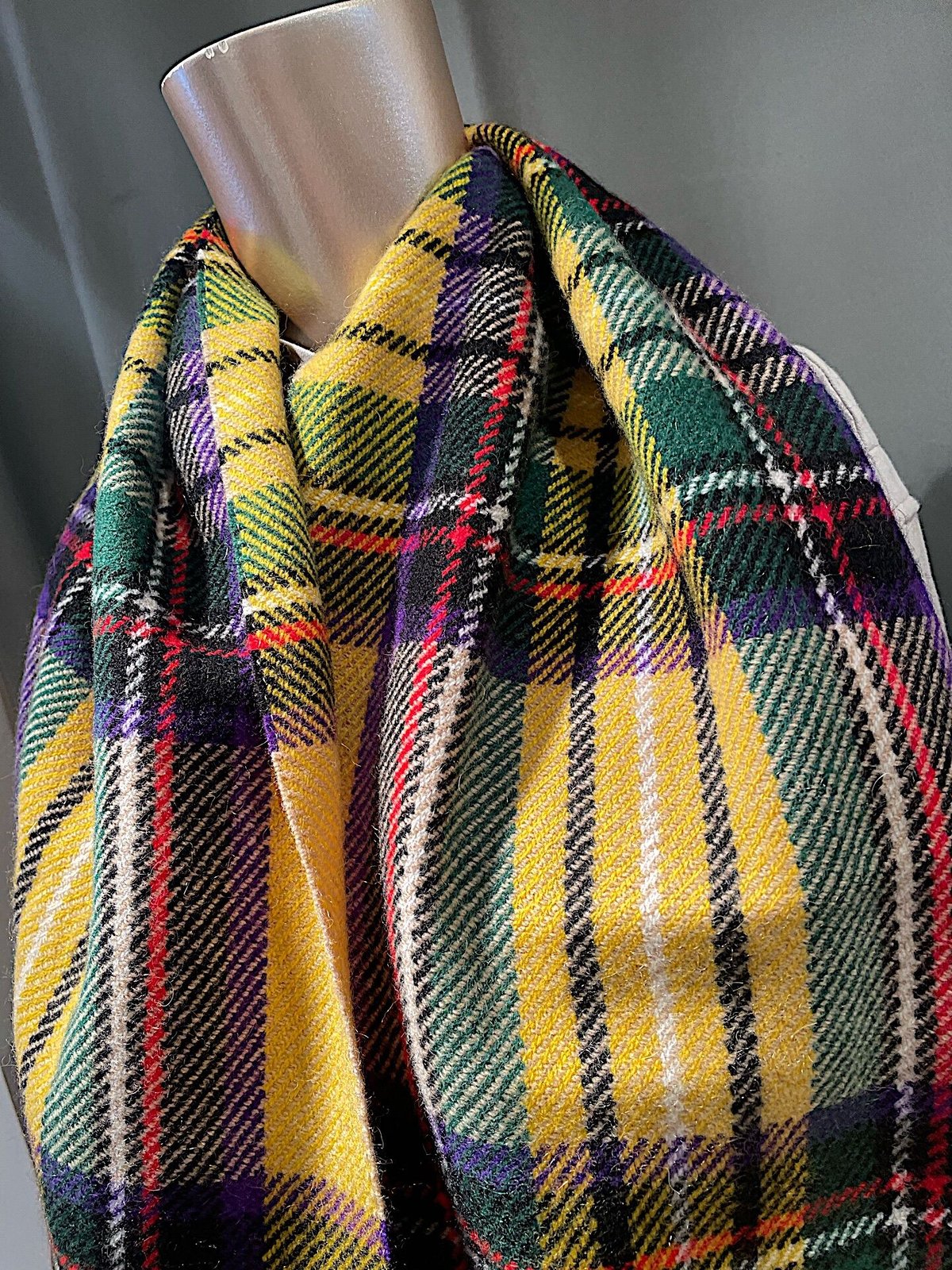 Joshua Ellis 100%カシミヤ ストール イエロー×ブラウン JOSHUA ELLIS（ジョシュアエリス）TARTAN CHECK