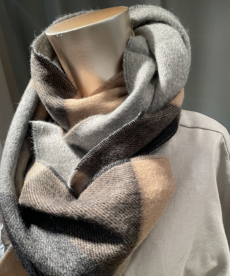 ジョシュアエリスCASHMERE CHECK STOLE Joshua Ellis（ジョシュア エリス）カシミアチェック大判