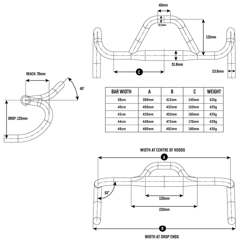 RideFARR エアロロードハンドル（Farr Aero Drop Handlebar） |