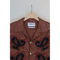 NOMARHYTHM TEXTILE"PAISLEY EMBROIDERY OPEN COLLAR SHIRT"