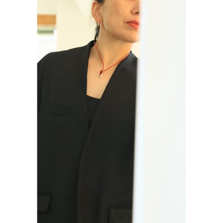 Sapir Bachar "EARTH MINI SCARLET LEATHER NECKLACE"