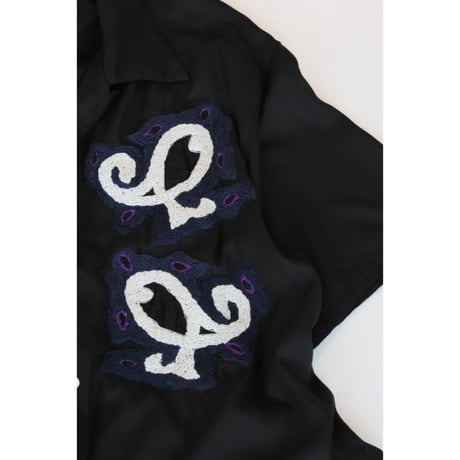 NOMARHYTHM TEXTILE"PAISLEY EMBROIDERY OPEN COLLAR SHIRT"