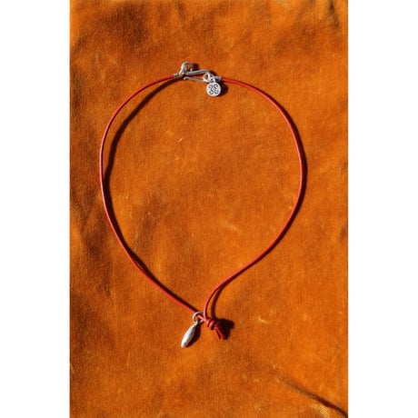 Sapir Bachar "EARTH MINI SCARLET LEATHER NECKLACE"