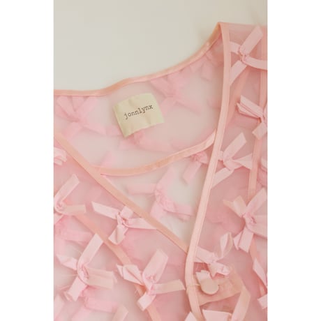 今季　ジョンリンクス　ribbon tulle gilet pink jonnlynx RIBBON TULLE GILETフリー PINK - メルカリ