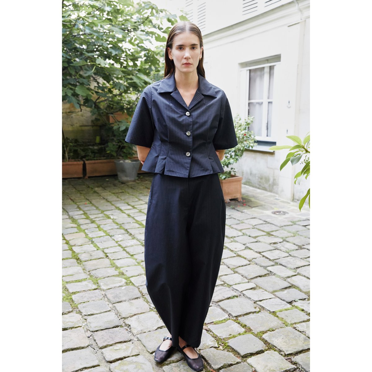 【未使用品】Ernie Palo アーニーパロ　ストライプハーフスリーブブルゾン fit=scale-down,w=1200