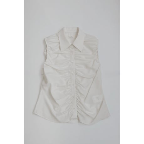 Ernie Palo "Silk Nidom Sleeveless Gather Shirt"