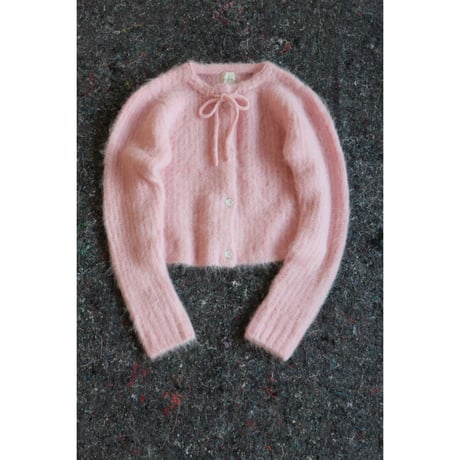 Jonnlynx ジョンリンクス　モヘアニットカーディガン jonnlynx / mohair sukashi knit cardigan (green, pink) | JUQUI Online