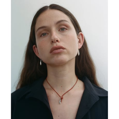 Sapir Bachar "EARTH MINI SCARLET LEATHER NECKLACE"