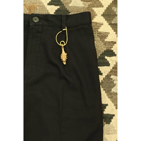 Cristaseya "BLACK DENIM PLEATED TROUSERS"