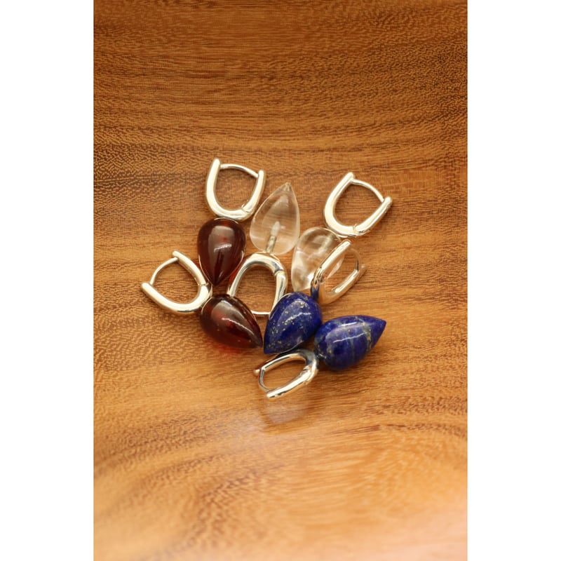 r.alagan DEWDROP STONE HOOPS mariha 天然石 r.alagan DEWDROP STONE HOOPS mariha 天然石