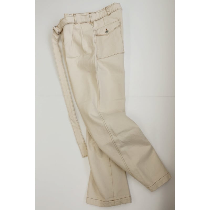 SEEALL BELTED PANTS ベージュ スラックス ウール92% SEEALL BELTED PANTS ベージュ スラックス ウール92% 【公式通販】