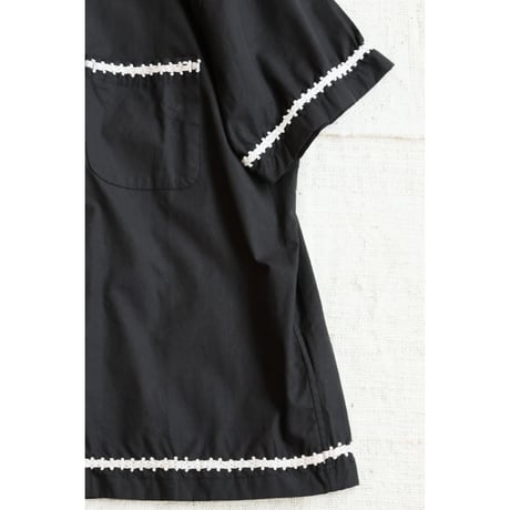 NOMARHYTHM TEXTILE "TRIM EMBROIDERY OPEN COLLAR SHIRT"