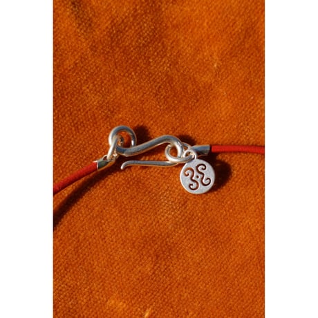 Sapir Bachar "EARTH MINI SCARLET LEATHER NECKLACE"