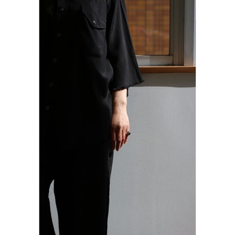 MYTHINKS "MY SILK RAYON REMAKE SHIRTS"BLACK