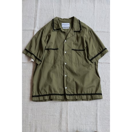 NOMARHYTHM TEXTILE "TRIM EMBROIDERY OPEN COLLAR SHIRT"