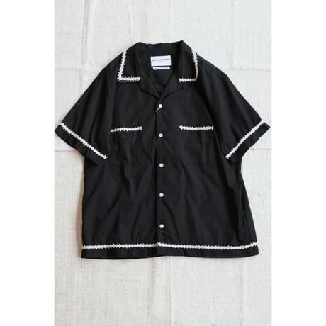 NOMARHYTHM TEXTILE "TRIM EMBROIDERY OPEN COLLAR SHIRT"