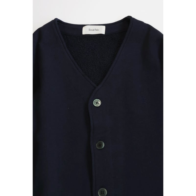 Ernie palo スウェットVネックカーディガン ネイビー Vネック