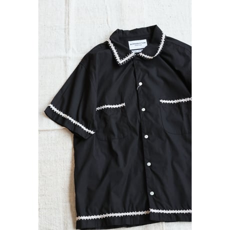 NOMARHYTHM TEXTILE "TRIM EMBROIDERY OPEN COLLAR SHIRT"