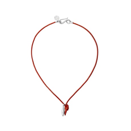 Sapir Bachar "EARTH MINI SCARLET LEATHER NECKLACE"