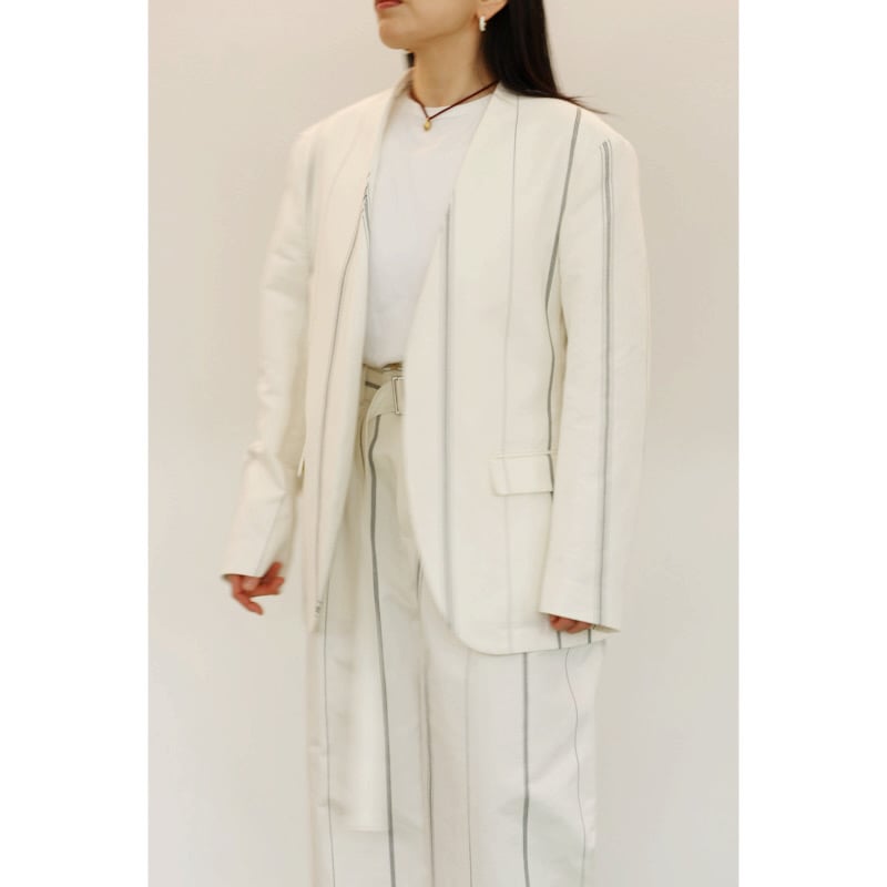 新品タグ付き　SEEALL \"classic no collar jacket\" SEEALL】クラシックノーカラージャケット ブラック | 日本製