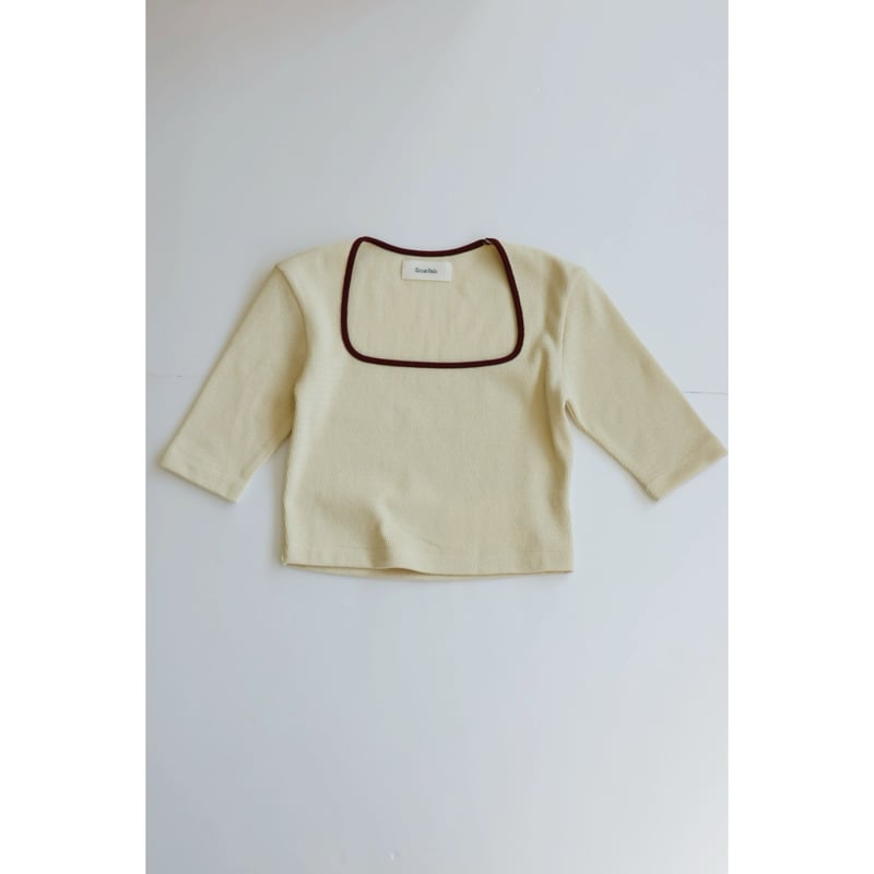 Ernie Palo / アーニーパロ | Square neck Rib L/S / スクエア カットソー トップス | 40 | ブルー | レディース Ernie Palo / アーニーパロ | Square neck Rib L/S / スクエア