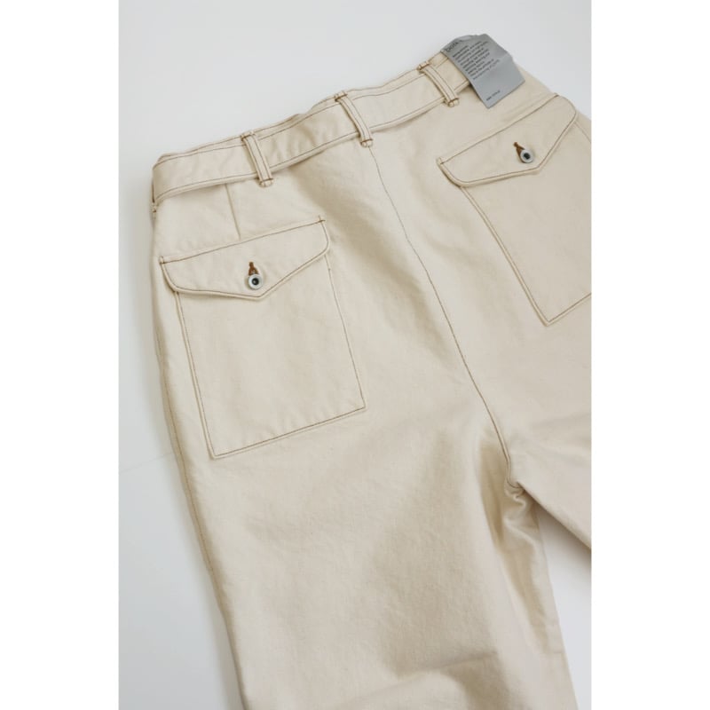 SEEALL BELTED PANTS ベージュ スラックス ウール92% 【公式通販】
