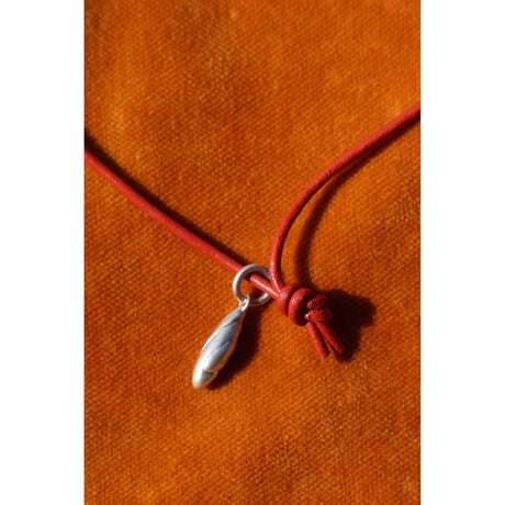 Sapir Bachar "EARTH MINI SCARLET LEATHER NECKLACE"