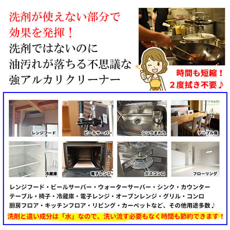 アルカリ除菌クリーナー 油分洗浄 除菌 消臭 無添加 ECO エコクレンズプロ 300ml アルミパック 送料無料 専用クロス付き【送料無料】