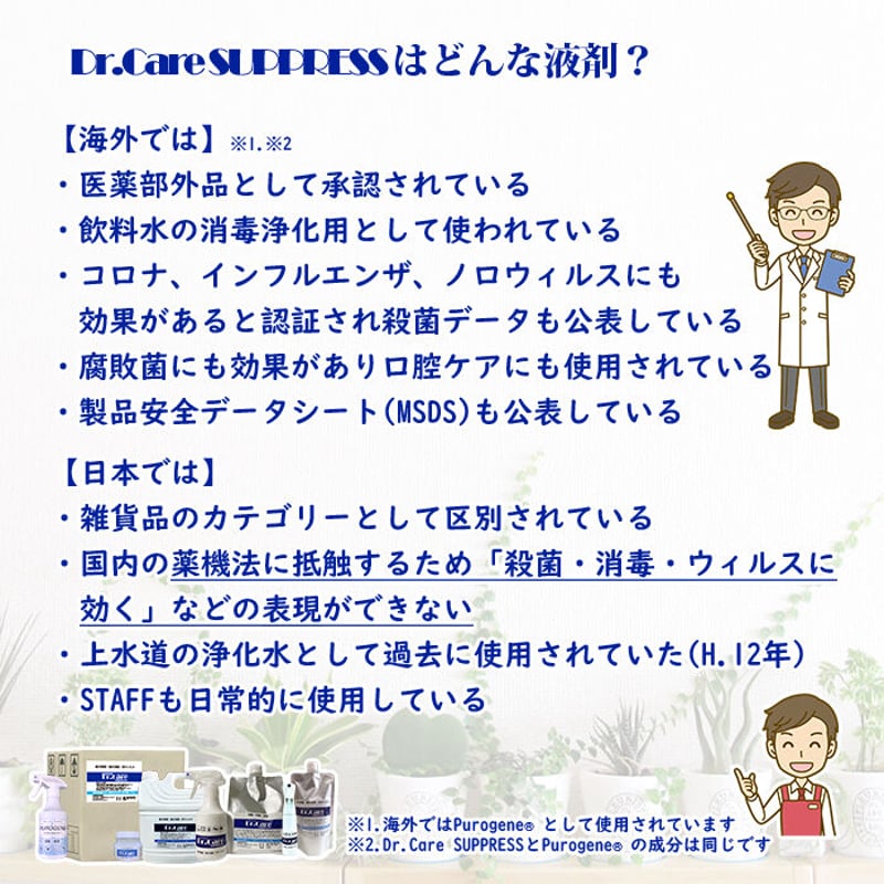 除菌消臭 流行性ウィルス撲滅 業務用 高濃度1000ppm 水成二酸化塩素 Dr