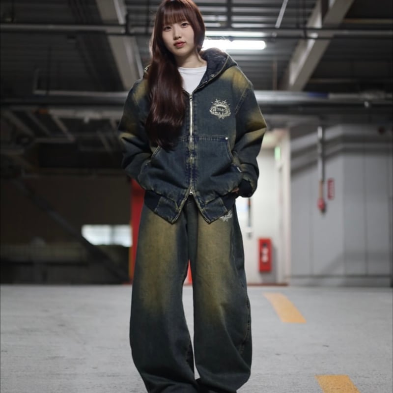 tmark trival crown logo denim detachable quilt