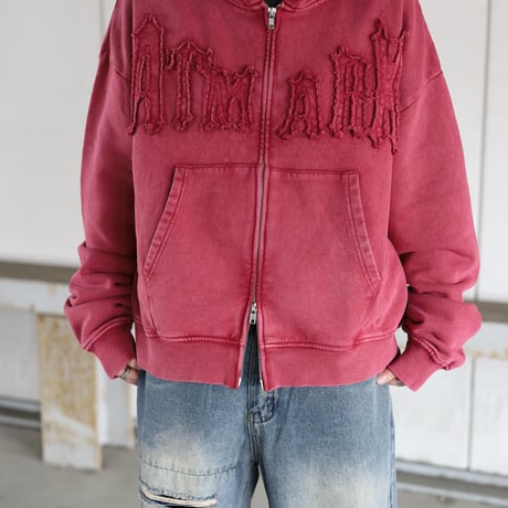 @tmark pigment  fringe  middle zip hoodie