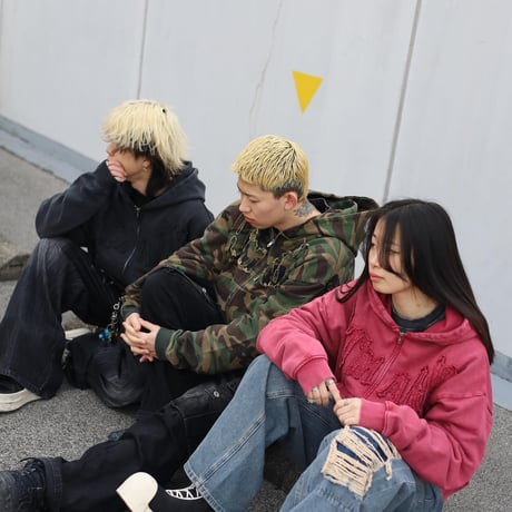 @tmark pigment  fringe  middle zip hoodie